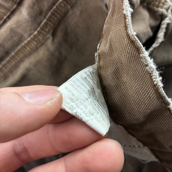 Vintage Dickies Carpenter Pants Mens 36x34 Brown Faded Heavy Canvas FLAWED - Picture 4 of 8